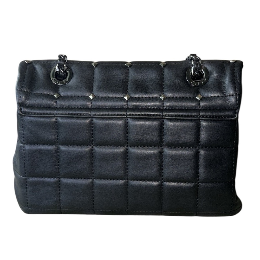 Aldo Olelirin Black Quilted Vegan Leather Silver Studded Crossbody Shoulder Bag - Picture 9 of 16